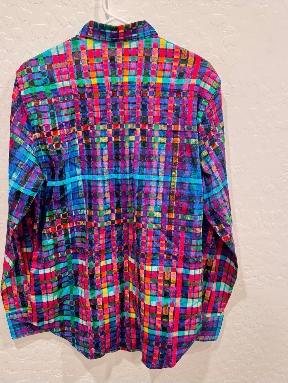 Robert Graham Shirt Medium Palladium Abstract Plaid Classic Fit Cotton Button - Picture 8 of 8